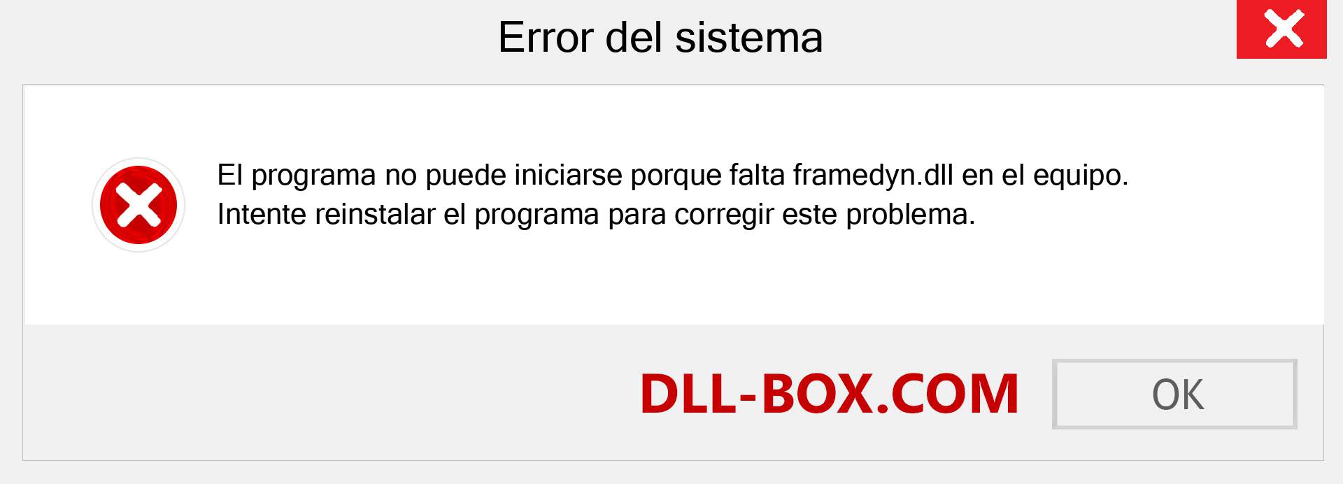 ¿Falta el archivo framedyn.dll ?. Descargar para Windows 7, 8, 10 - Corregir framedyn dll Missing Error en Windows, fotos, imágenes